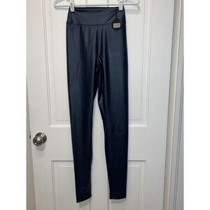 NEW OFFLINE by Aerie Real Luxe High Rise Faux Leather Leggings Blue Small Long